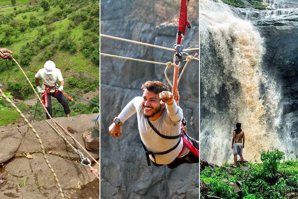 waterfall rappelling near Lonavala