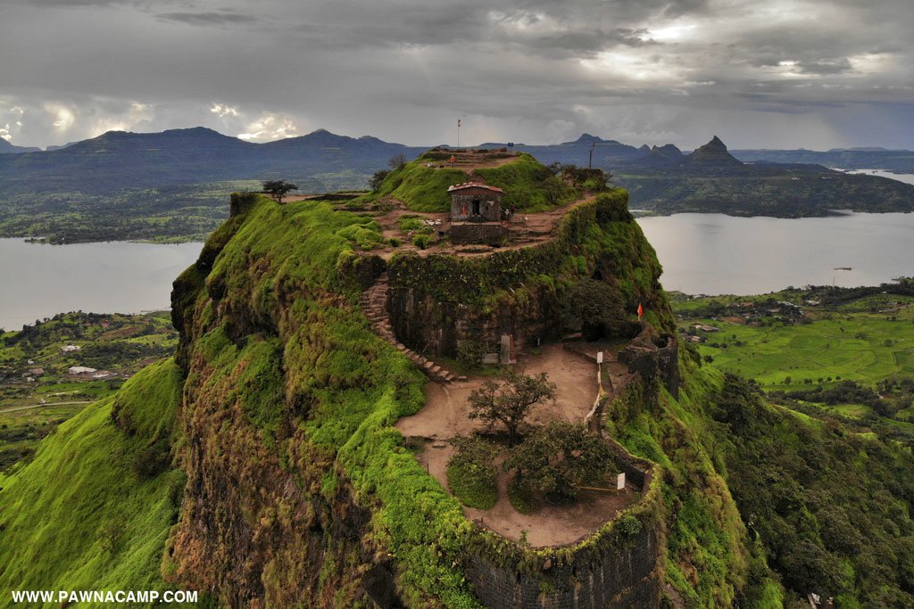 Tikona fort birds eye view